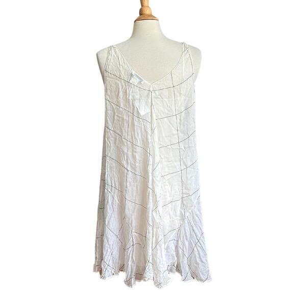 Club Monaco White Slip Dress Black White Sheer Overlay Deep VNeck Flowy NWT ST7 - Picture 4 of 12